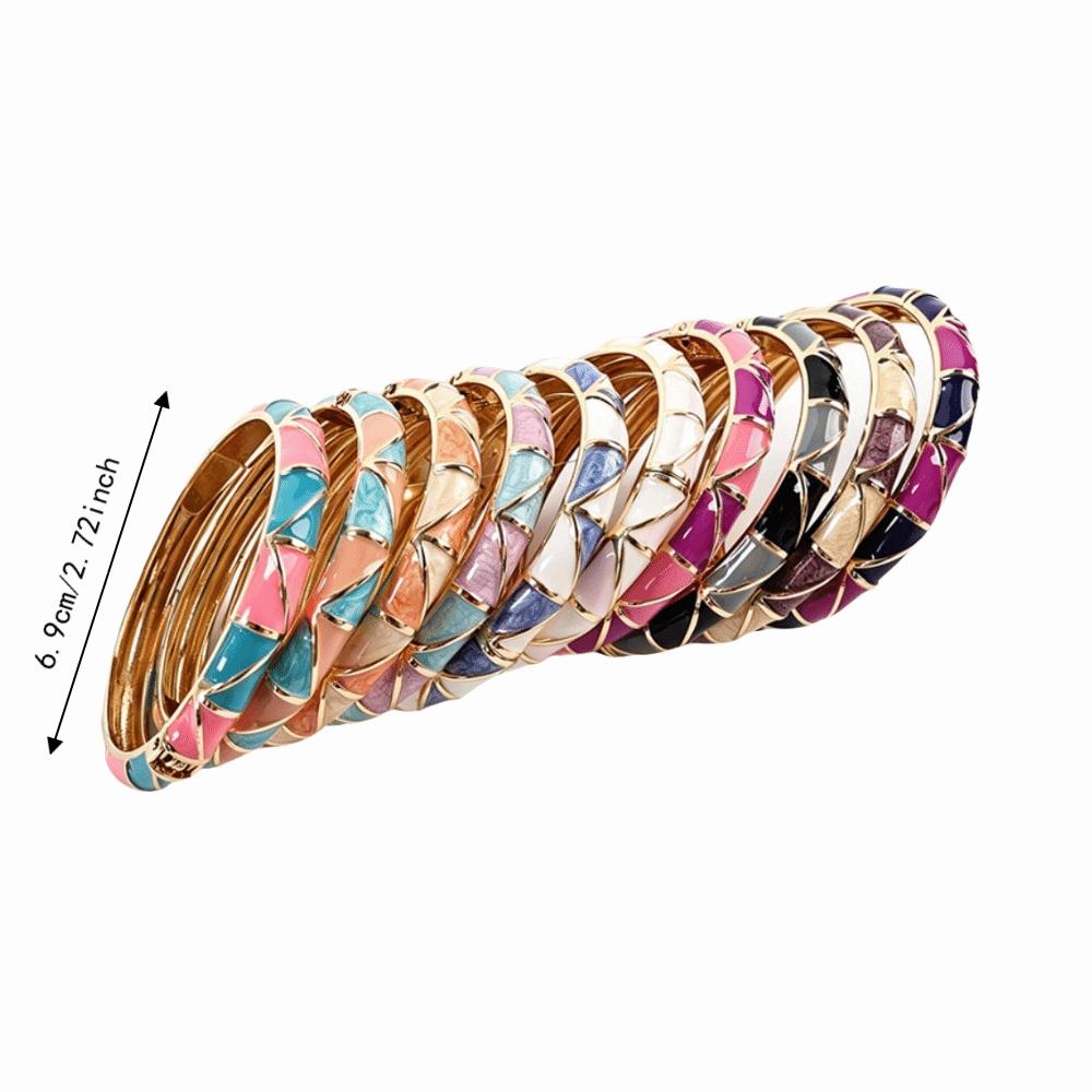 Willow Leaf Vintage Cloisonne Bangle Enamel Women's Hand Bracelet Gifts for Women Girl