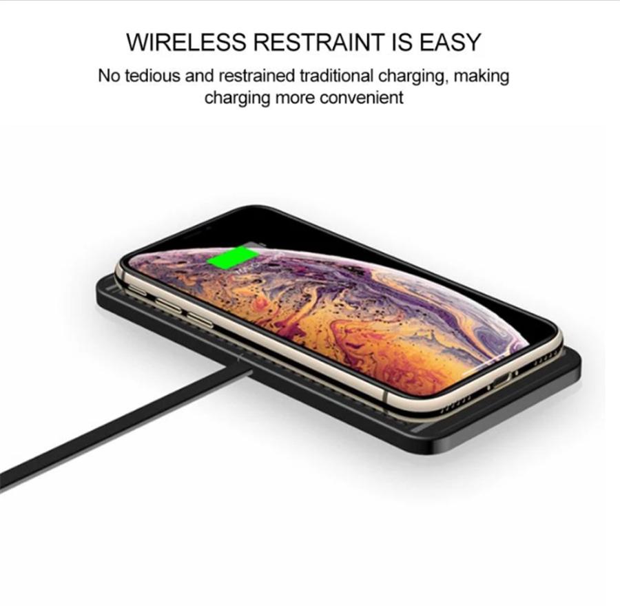 10W Car Fast Wireless Charger Silicone Pad Cradle Stand Dock for Samsung S20 S10 iPhone 13 12 11 Pro Xs Max Wireless Charging Stand