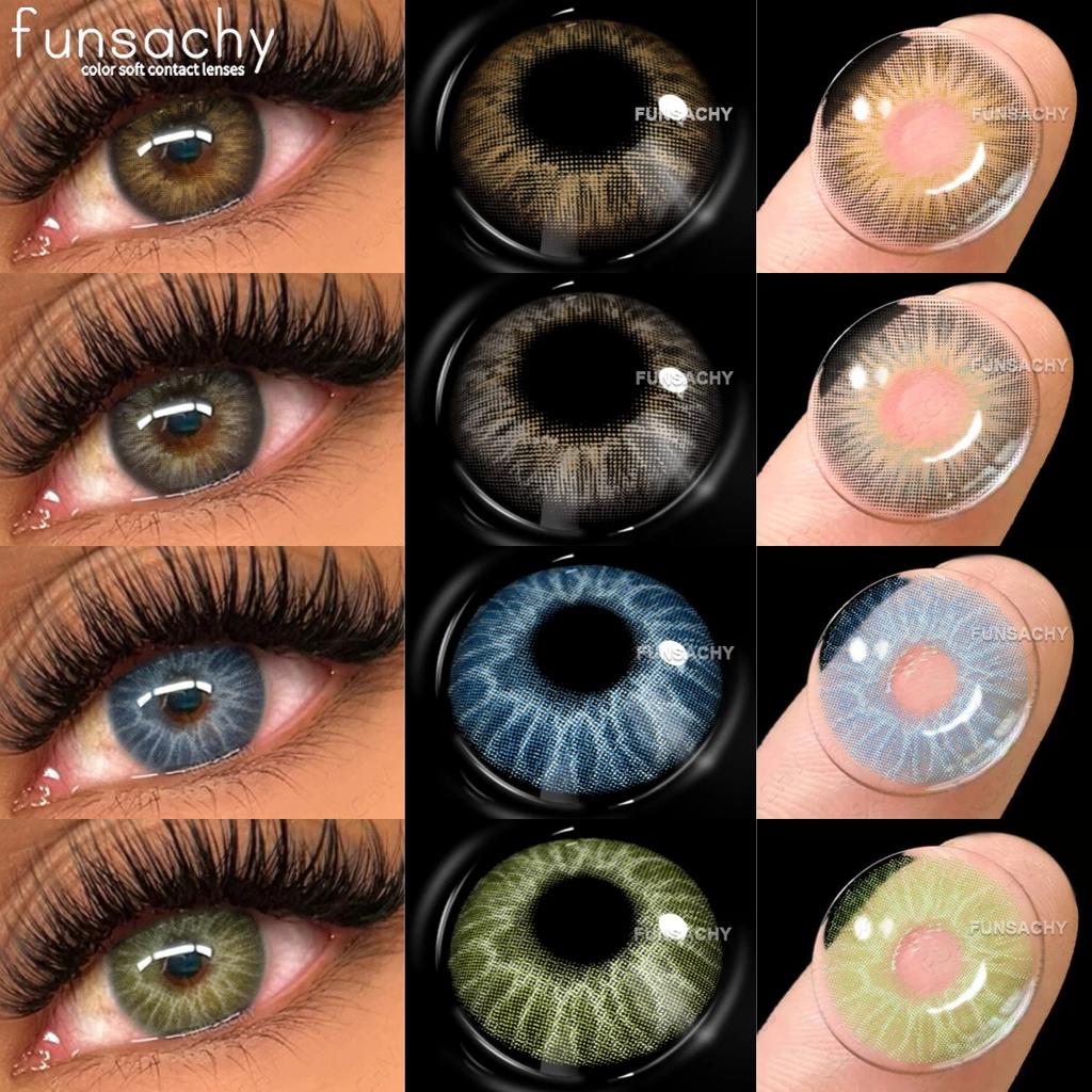 FUNSACHY 2pcs Contact Lenses for Eyes High Quality Circle Lenses Natural Beauty Pupils Grey Makeup Contact Lens Cosmetics Yearly