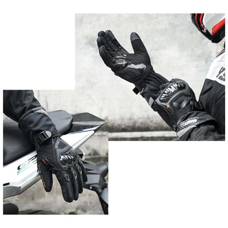 Unisex Motorcycle Gloves Full Finger Touchscreen Sports Gloves for BMX MTB Riding Cycling with Hard Knuckles Protection