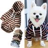 Зимняя одежда для собак для маленьких и средних собак, полосатая толстовка с капюшоном для домашних питомцев, щенков, кошек, толстовка, пальто шнауцера, одежда для чихуахуа, французского бульдога