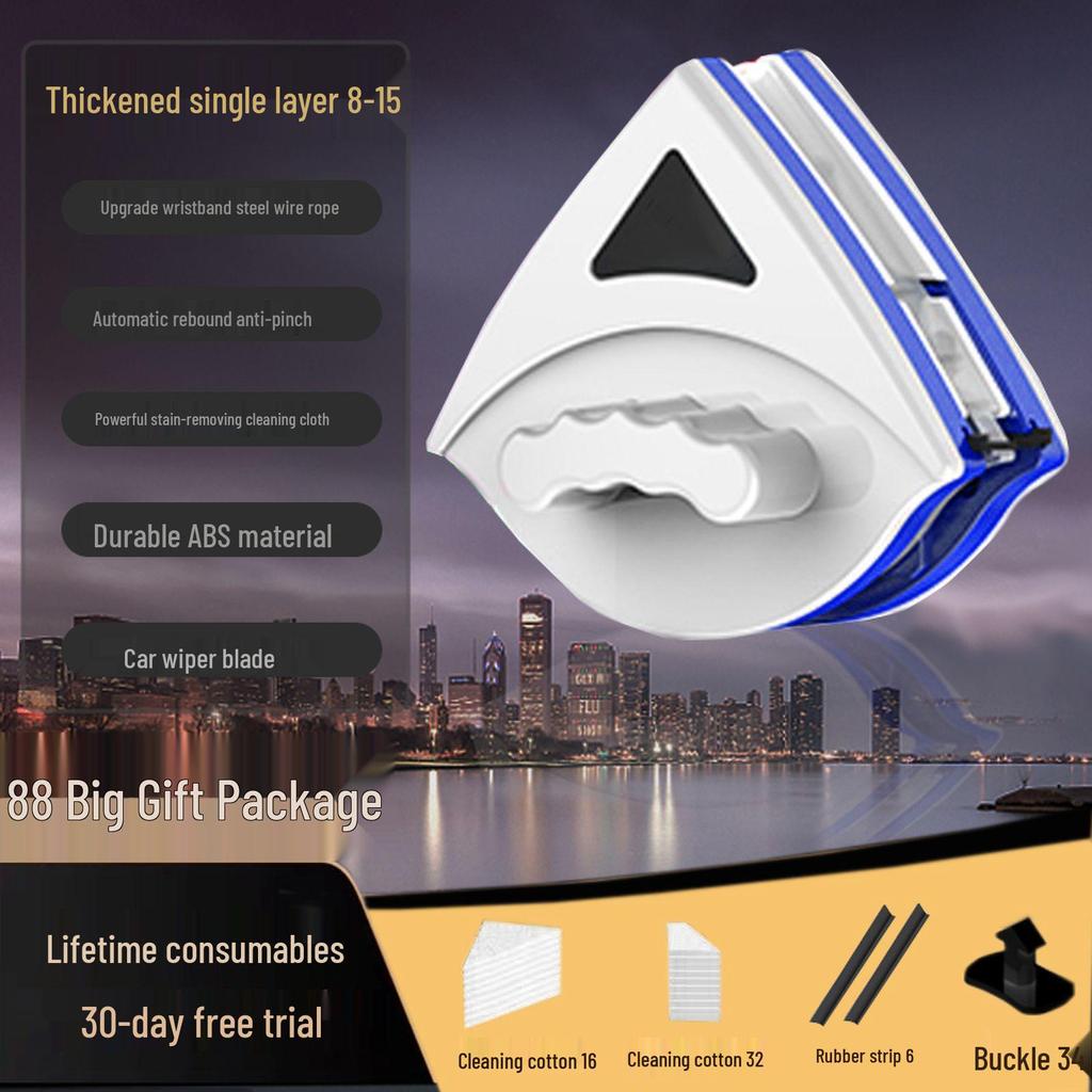 Сильный магнитный трехслойный скребок для мытья стекол для окон высотных зданий