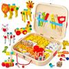 [Wooden Animal Toolbox] Children Wooden Toolbox Educational Toys Nuts Screws Simulated Carpenter Assembly Repair Tools Creative Play Set