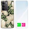 Etui Do Realme C75 / 14X 5G Obudowa Foto Case Plecki Kwiaty + Szkło 9H