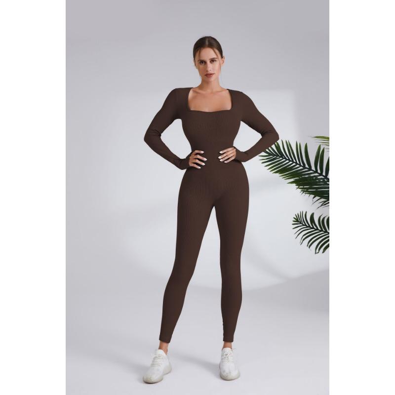 Зимний длинный цельный костюм для йоги для женщин, быстросохнущий, для бега, фитнеса, цельные штаны для йоги с длинным рукавом