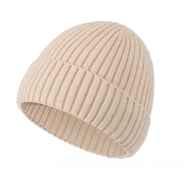 Unisex Warm Knitted Beanie Hat With Wide Brim Rabbit Wool Blend Winter Ski Cap Outdoor Cold Weather