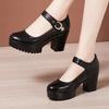 Small Big Size 32-43 Block Heel Platform Shoes 2025 Fall Spring Med Heels Pumps Ladies Wedding Work Shoes for Office