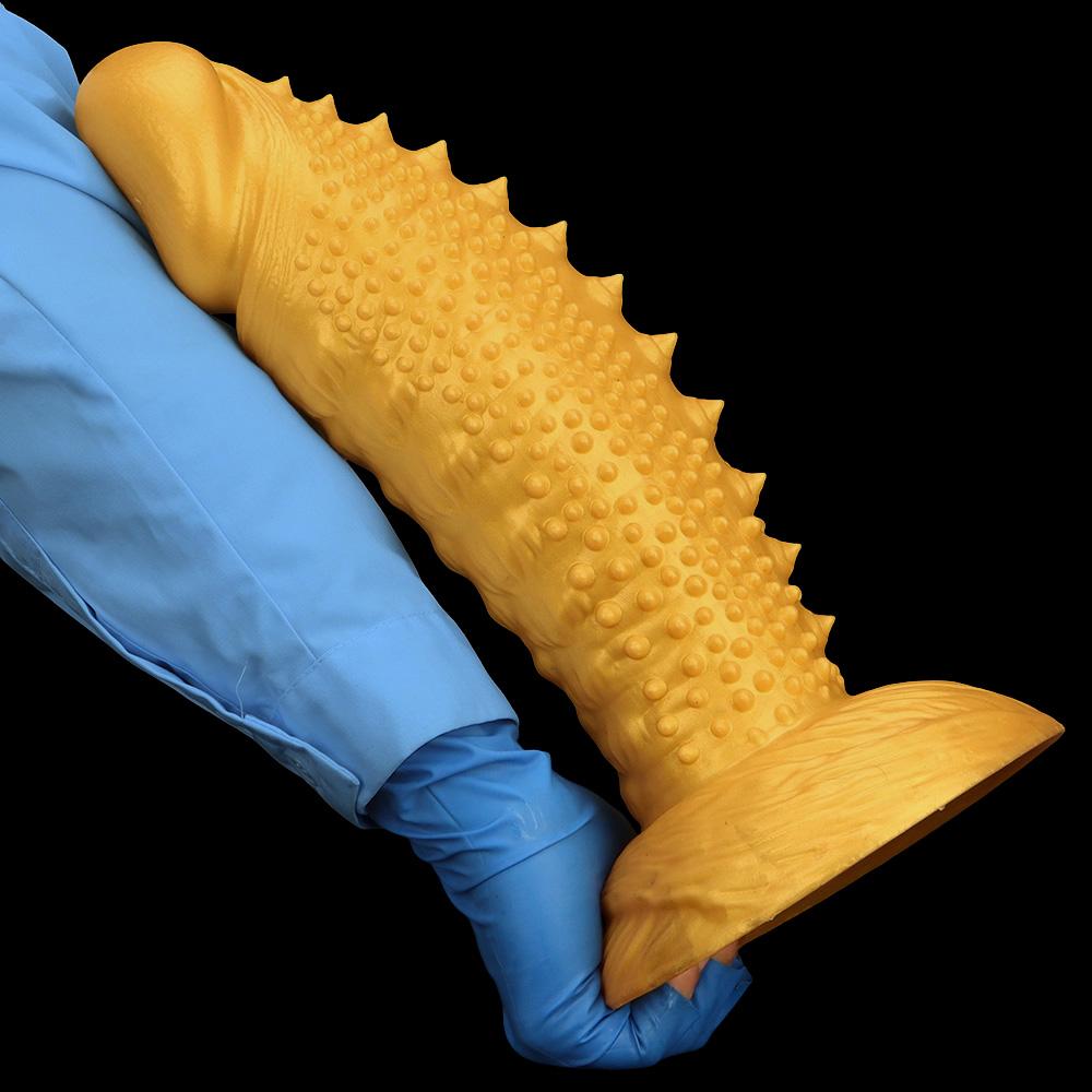 Extra Large Gold Soft Silicone Realistic Dildo Anal Plug Adult Sex Toy Fisting Big Dick Penis