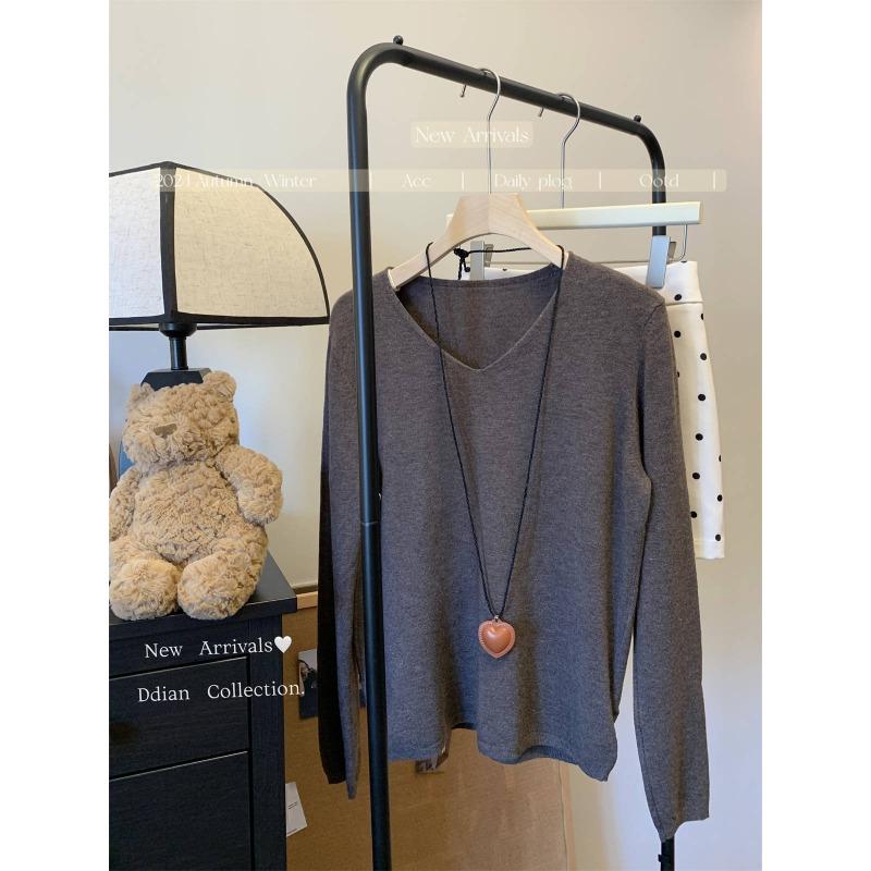 Модный свитер с воротником, женский мягкий ворсистый базовый лонгслив, осенне-зимний простой универсальный ленивый стиль, с длинным рукавом, для ношения под низ