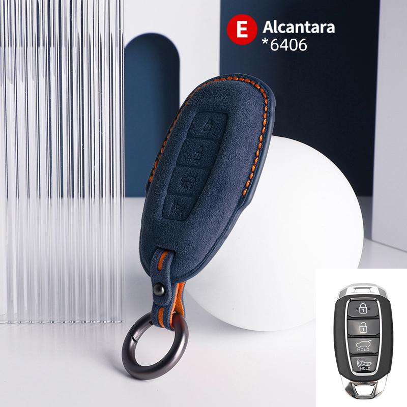 Чехол для автомобильного ключа для Hyundai I30 Tucson Kona Encino Solaris Azera Grandeur Ig Accent Santa Fe Palisade Замшевый Чехол Оболочка Брелок