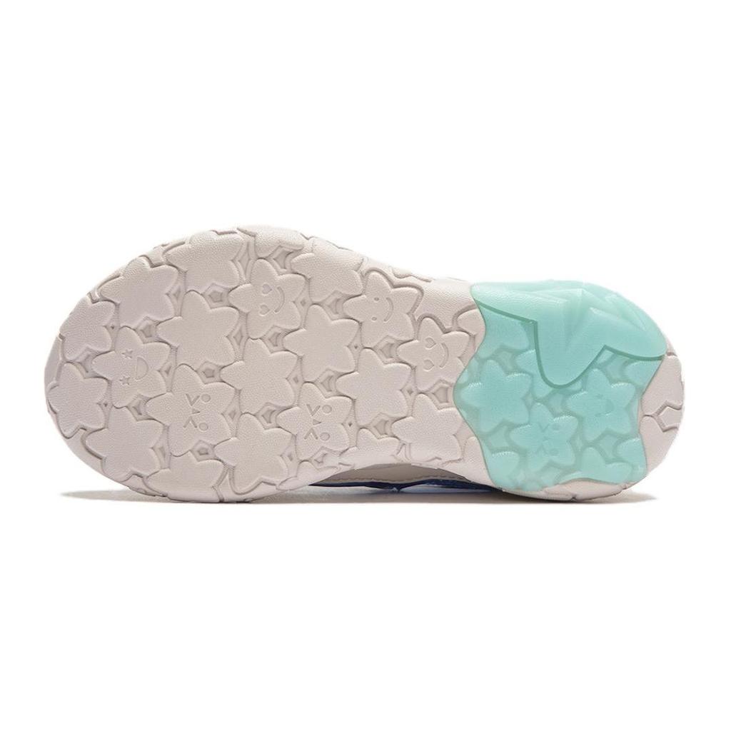 Li Ning Детские универсальные нескользящие амортизирующие низкие повседневные кроссовки Детские повседневные кроссовки Бело-зеленые YKAU018-5