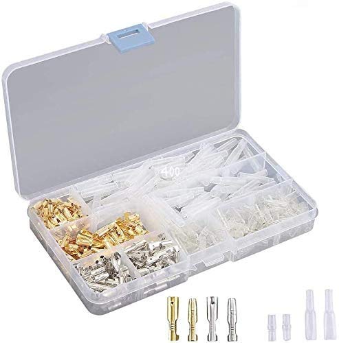 ZOYUBS Kiboshi Terminal Set, 400 Pieces, Gold Plated, Silver Plated, Round Type, Sleeve Set,