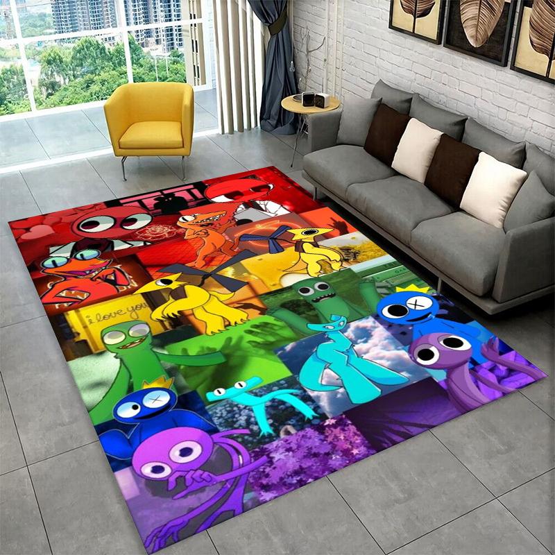 Game R-Rainbow Friends Cartoon Carpet Rug for Playroom Bedroom Living Room Sofa Home Decor,kid Area Rug Non-slip Floor Mat