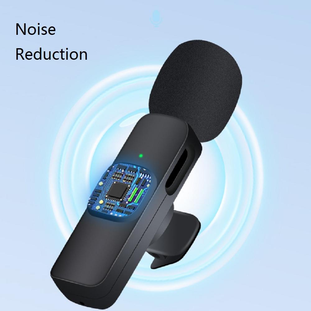 НОВЫЙ черный петличный микрофон, беспроводной мини-микрофон для записи аудио и видео для iPhone