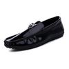 2024 Spring New Men's Patent Leather Glossy Beanie Shoes Men's Single Shoes Breathable Trendy Soft Sole British Casual Lazy Leather Shoes