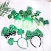 Счастливая зеленая повязка на голову, товары для вечеринки, повязка для волос на День святого Патрика, праздничные аксессуары, головной убор с клевером