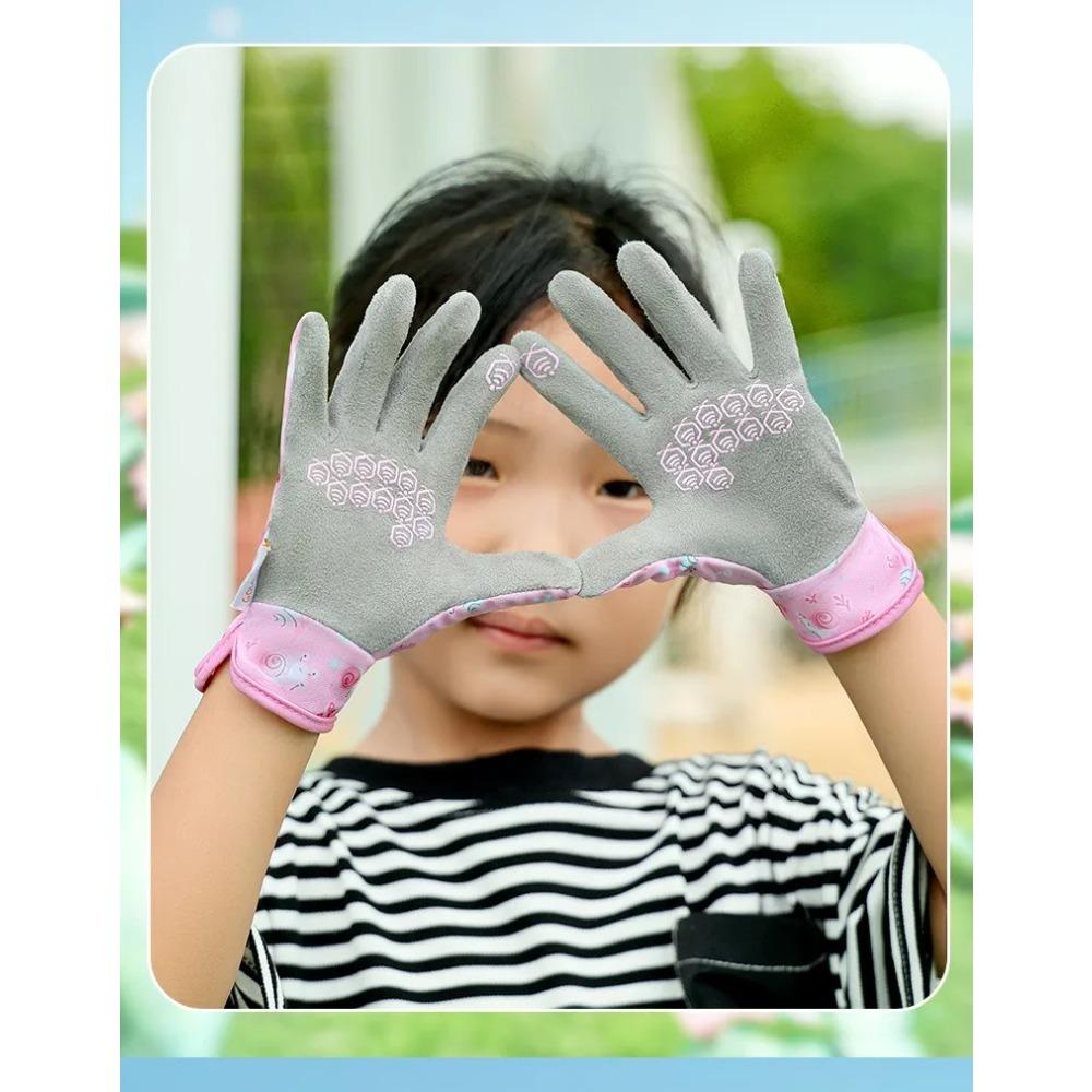 Outdoor Ice Silk Sun Protection Children Hanging Bar Gloves Kids Cycling Sports Gloves Anti-slip Gloves for Boys Girls 6-10Y