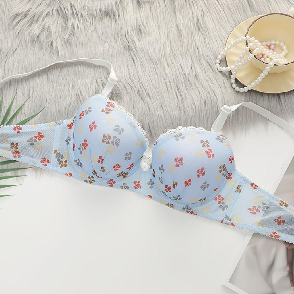 Женский бюстгальтер с цветочным принтом Converge, регулируемый, дышащий, пуш-ап, стальное кольцо, бюстгальтер, удобный топ-бралетт