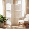 Freestanding Privacy Screen, 4 Panel Folding Room Divider for Living Room, Bedroom and Office, 160 x 170cm, White