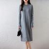 Women Sweater Dress 100% Wool TIDENOVEL Turn-down Collar Knit Long Pullover Winter Jumpers Wool Long Dress Female