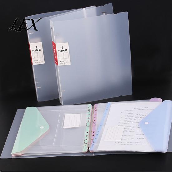 Student Exam Filing Organizer 11 Hole Expandable Binder Folders for 2/3/4 Ring Document Pouch, Plastic Envelopes Soft Color File Organizers