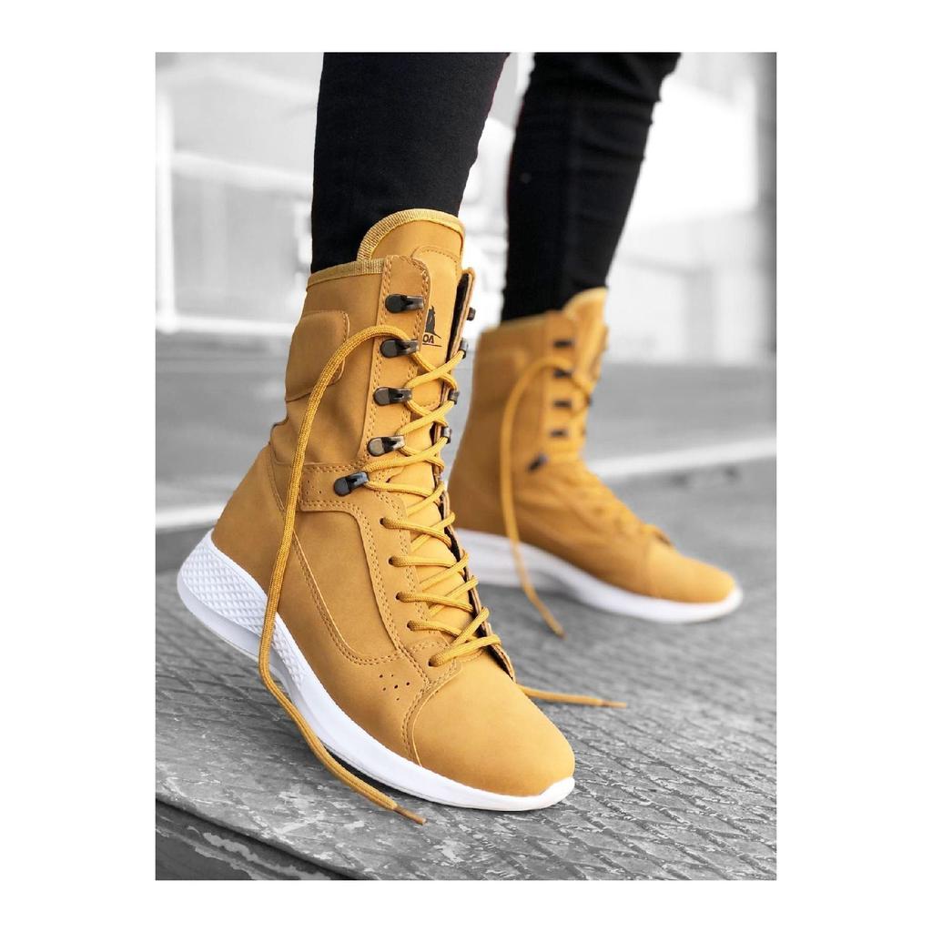 Ba0600 Lace-up Camel Yellow Boxer Unisex Sports Boots