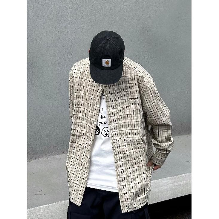 2024 Клетчатая рубашка с длинным рукавом в японском стиле Гонконга Ins Свободная рубашка для мальчиков Летнее модное универсальное повседневное пальто