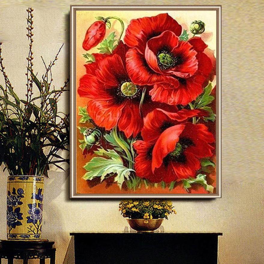 30*40 СМ 5D Русские Цветы DIY Алмазный Рисунок