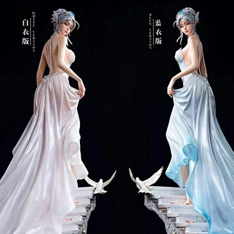IN stock Hot Ghost Knife Holy And Elegant Ice Princess Haiqin Smoke Edition Look Back Handmade 30cm Model Ornament Birthday Gift