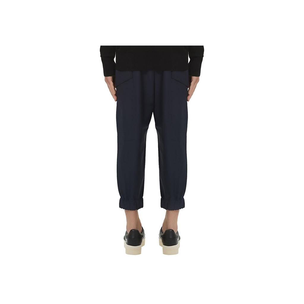 Y-3 Loose Lace-Up Casual Trousers Men Bottoms Navy GK4558