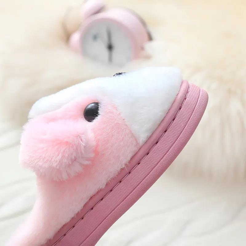 Зимние детские симпатичные хлопковые тапочки на толстой подошве для улицы с рисунком из мультфильмов, мягкие теплые нескользящие хлопковые тапочки на мягкой подошве, хлопковые тапочки