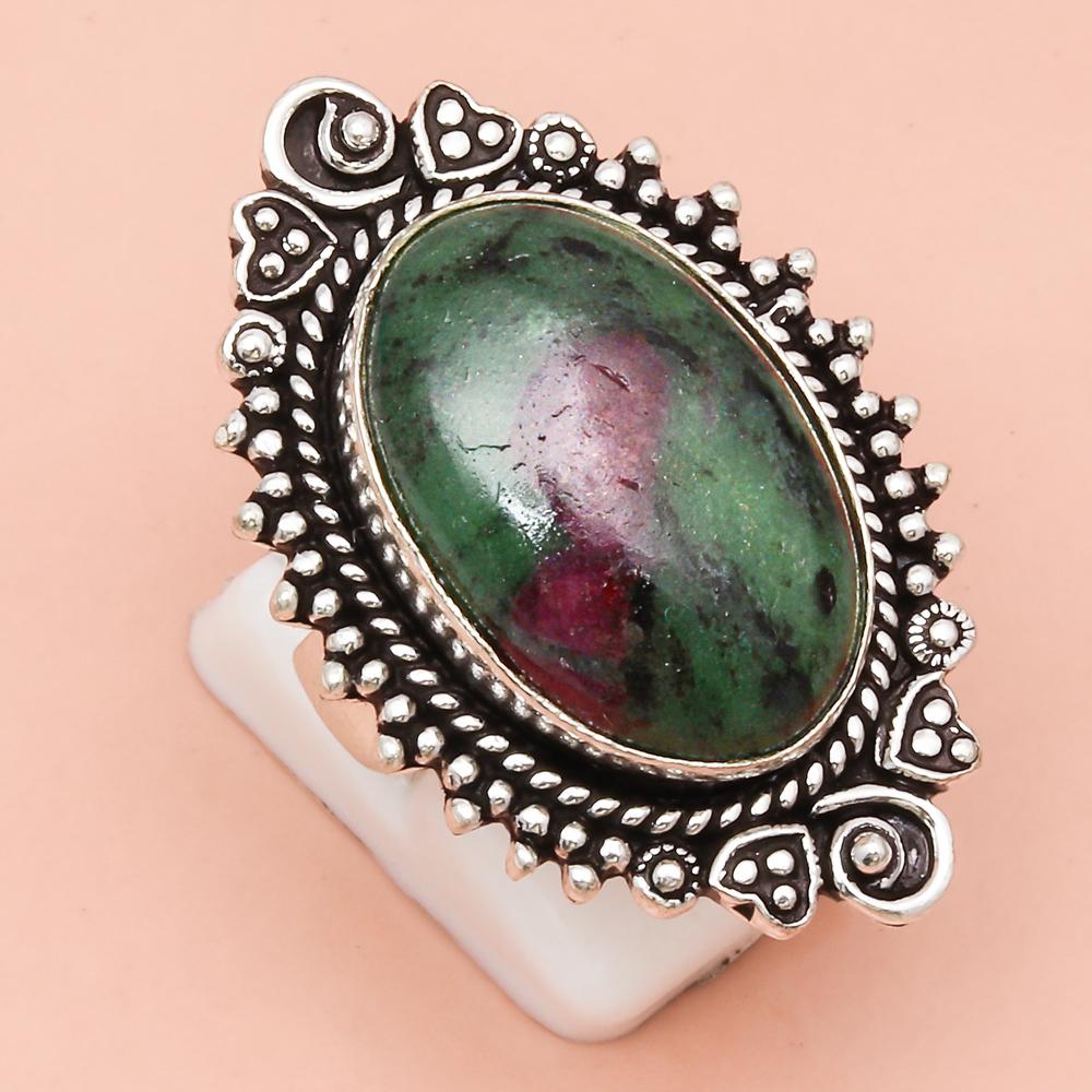 Ruby Zoisite Gemstone Handmade Silver Jewelry "8.75"