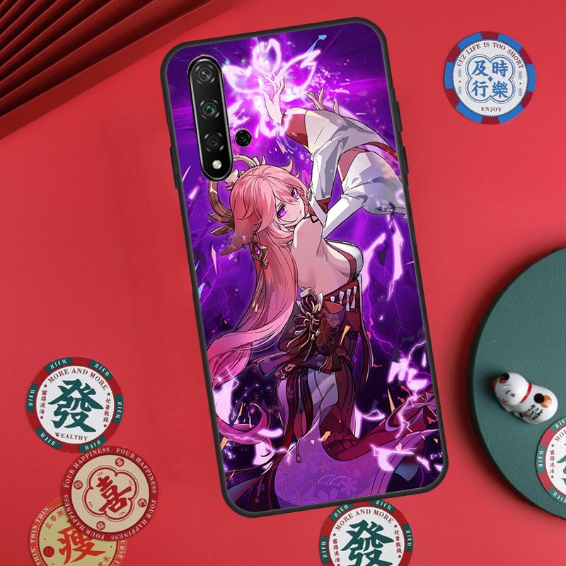 Чехол Genshin Impact Яэ Мико для Huawei Nova Y73 Y72 Y90 Y70 Y60 Y91 Y61 12s 12i 11i 8i 9 10 SE P40 Lite P60 P30 Pro