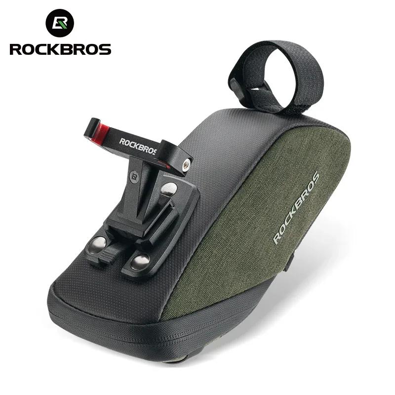 ROCKBROS Велосипедная сумка под седло Портативная водонепроницаемая сумка на хвост сиденья для велоспорта Сумка для хранения на горный велосипед шоссейный велосипед Рюкзак на подседельный штырь С крылом от грязи