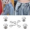 4sets Reusable Button Pins Adjustable Pant Buttons Sturdy Waist Tightener  For Jeans