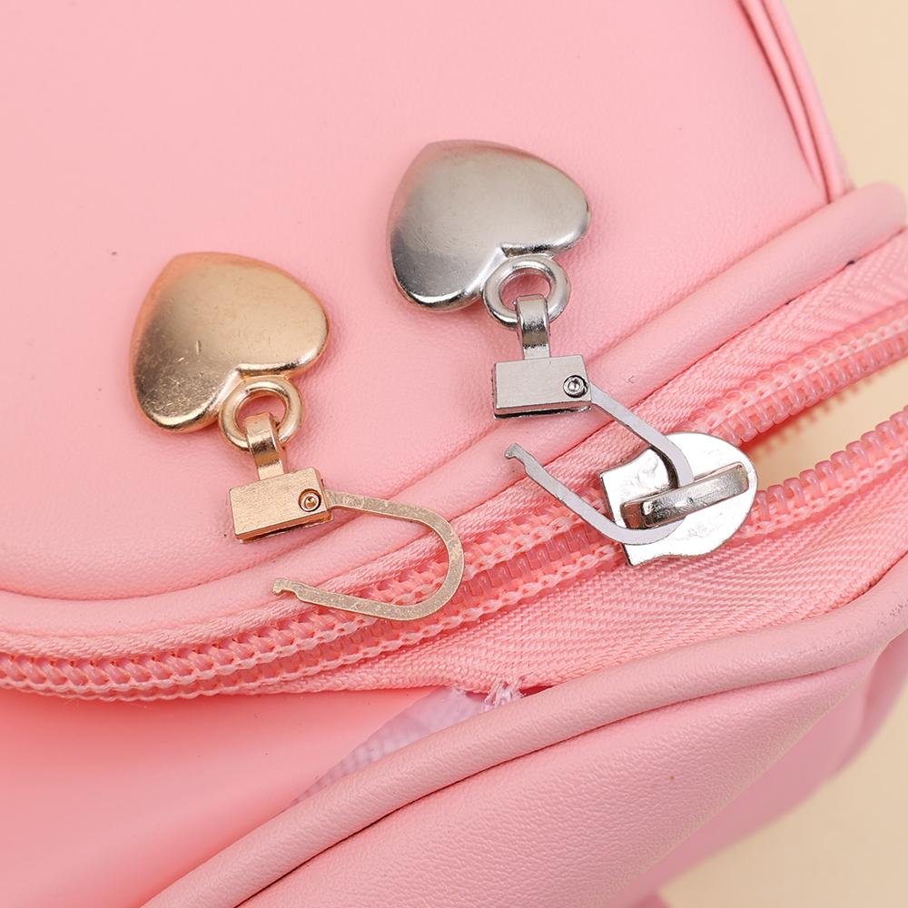 5Pcs Sewing Zippers Puller Head Heart Shape Detachable Metal Zipper Slider Repair Kits For Bags Backpack Coat Zipper WBL