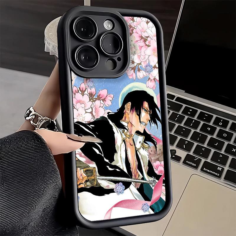 Чехол для телефона iPhone 17 Air 16E 15 16 Pro Max Bleach Кучики Бьякуя Чехол 14 Plus 13 12 Mini Мягкий Силиконовый Fundas