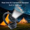 Беспроводные наушники с ИИ-переводом, с подвижным ЖК-сенсорным экраном, переводчик реального времени на 115 языков, Bluetooth-совместимая гарнитура 6.0 для путешествий и бизнеса