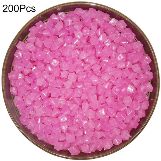 200Pcs Luminous Pebble Beautiful Good Glowing Effect Durable Glow In Dark Rhombus Artificial Stone