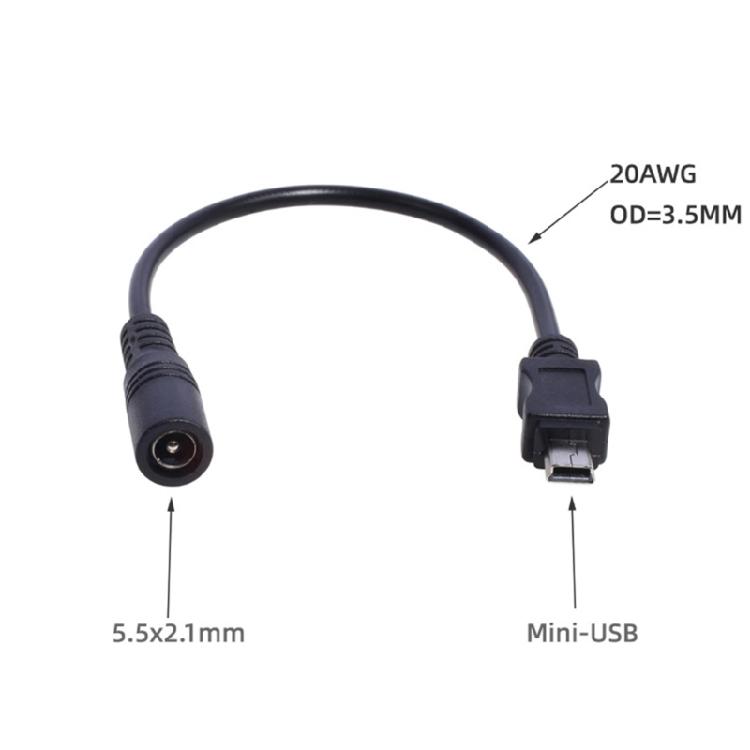 Мини USB-кабель питания 5 В 3 А, разъем DC 5.5 x 2.1 мм для зарядки динамика, MP3, MP4