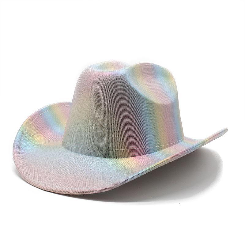 JYL TS DIY Rainbow Stripe Hat Unisex Party Festival Western Colorful Hat