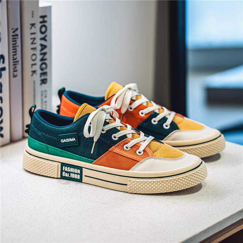 Men 's Casual Four Seasons Fashion Canvas Skateboarding Students Comfortable Sneakers Boys Trending Soft Sole Breathable Shoes