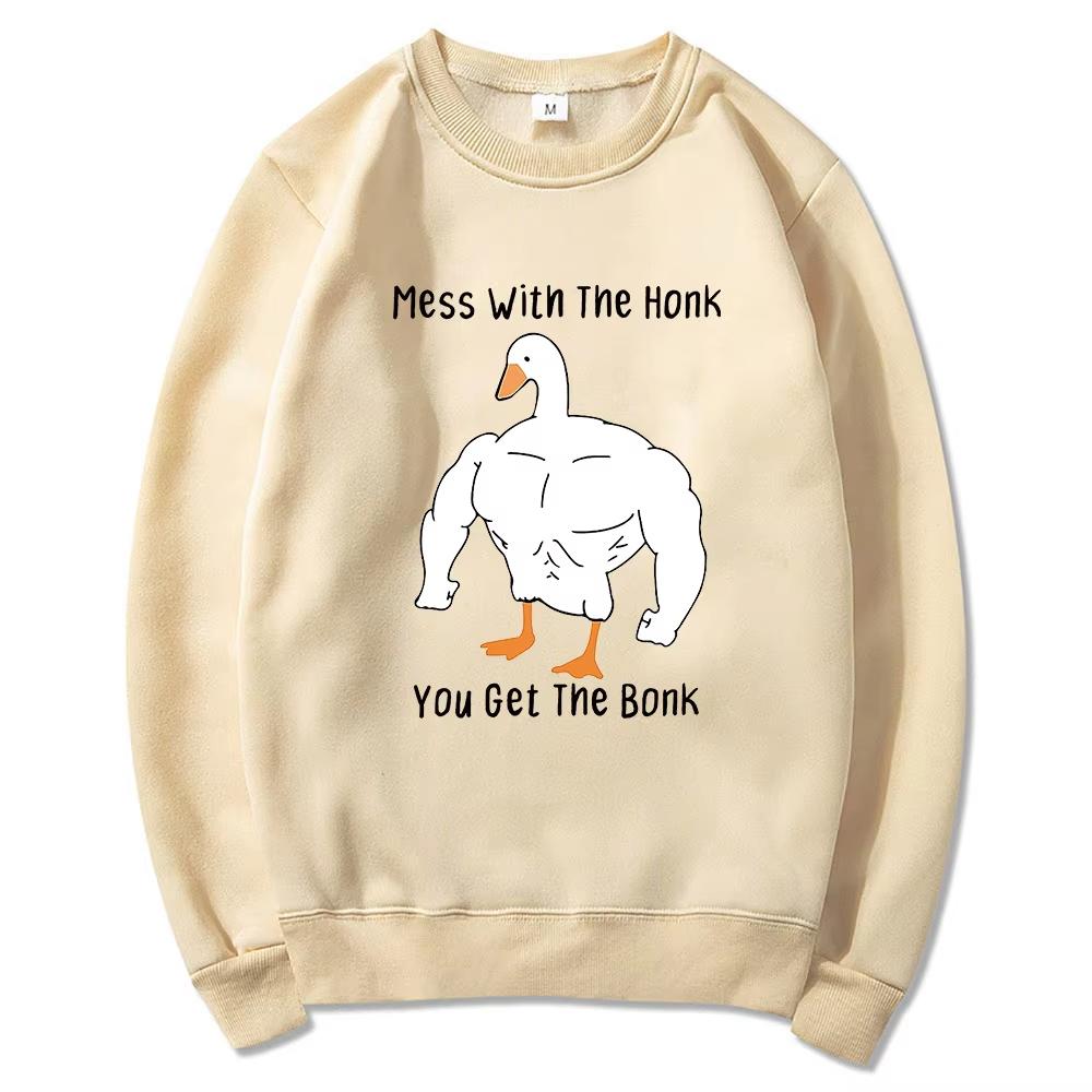 Female aesthetic taste Kawaii goose pullover suitable for both men and women autumn and winter sportswear clothes