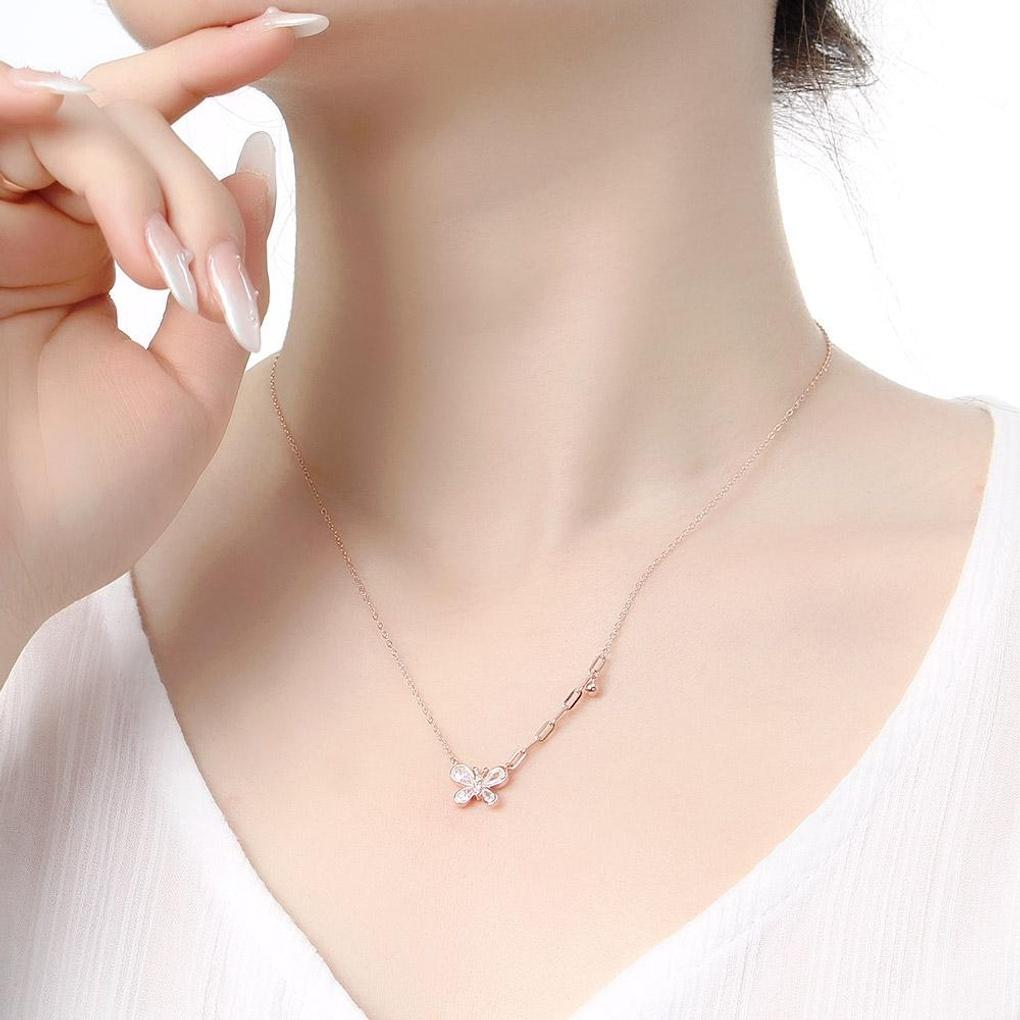 925 silver and gold-plated butterfly pendant necklace