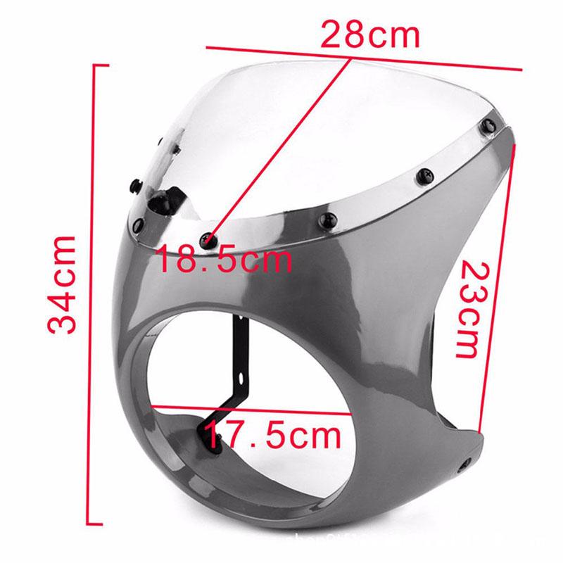 7 Inch Retro Cafe Racer Headlamp Windscreen Waterproof Anti-fall Fairing Headlight Shade Modification Accessories