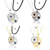 Парный кулон для влюбленных Пара Цепочка на ключицу Проекционный камень Подвеска Солнце Луна Мужчины Женщины Знаки любви Танабата G