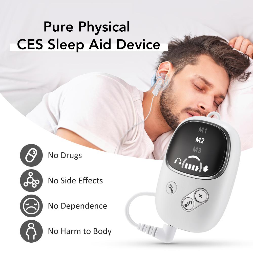 Handheld CES Sleep Aid Device Ear Clip Insomnia Anxiety Pressure Relief Health Improve Sleep Palm Pulse Massager Smart Sleeper