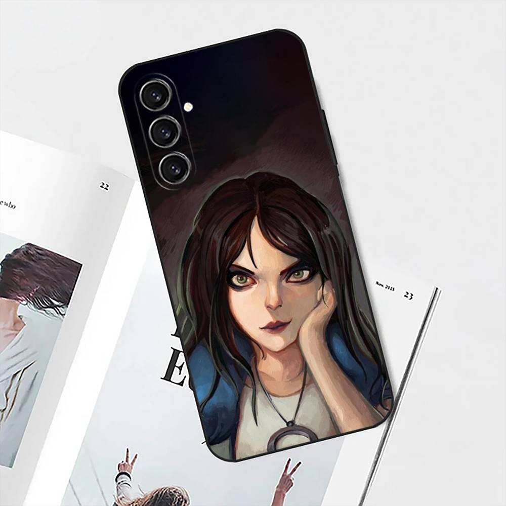 Чехол для телефона Alice Madness Returns (Игра A) для Samsung S25, S24, S21, S22, S23, S30, Ultra, S20, Plus, Fe, Lite, Note, 10 Черный Мягкий