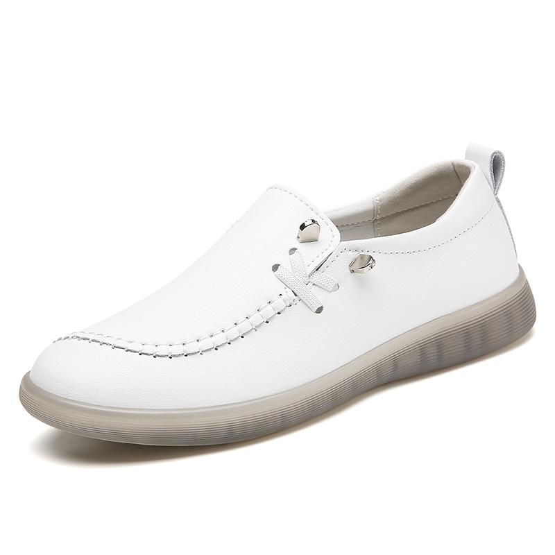 Fashion Shoes for Women Moccasins Flats Woman Loafers Genuine Leather Female Shoes Slip On Ballet Nurse Women's Shoes Plus Size 2025