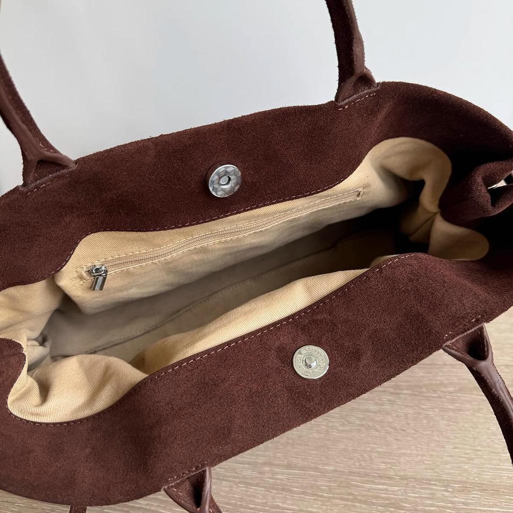 Женская ретро замшевая сумка-тоут для通勤 - Большая вместимость, сумка-стрела для осени и зимы